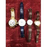 A selection of four gentlemen's wristwatches.