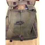 A WW2 German Third Reich Wehrmacht backpack with fur flap.