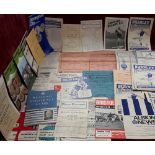 An assortment of football match programmes dating from 1946 onward.