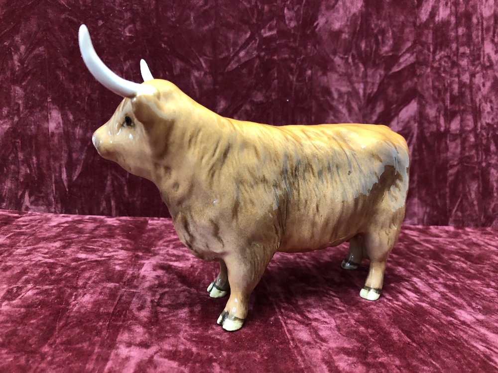 A Beswick Highland bull, cow and calf. - Image 3 of 8