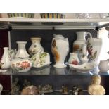 Fifteen pieces of Radford hand painted pottery.
