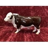 A Beswick polled Hereford bull.