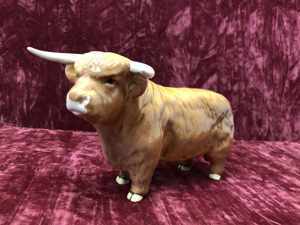 A Beswick Highland bull, cow and calf. - Image 5 of 8