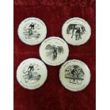 A set of five "Histoire Du Tour De France" collector's plates.