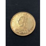 A full gold sovereign Sidney Mint 1891.