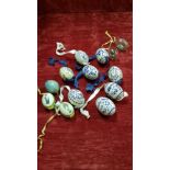 A collection of vintage Christmas/ Easter decorations made from eggs.