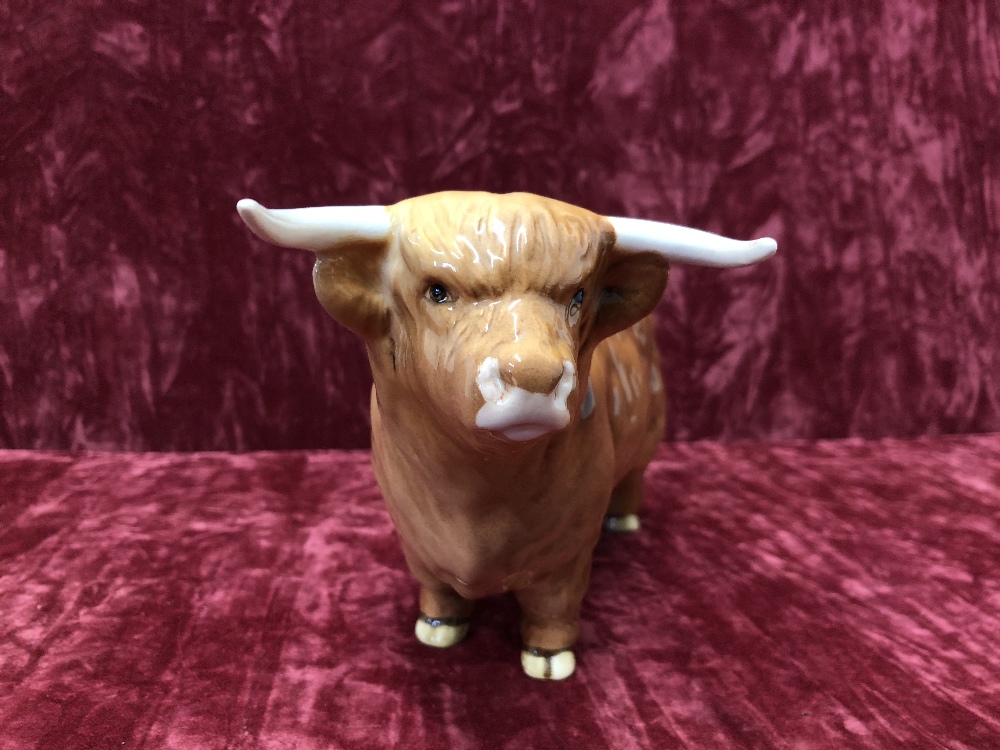 A Beswick Highland bull, cow and calf. - Image 6 of 8