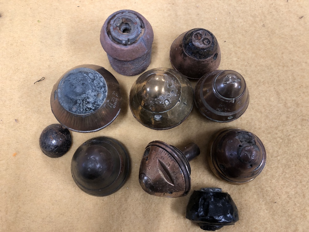 An assortment of 10 WW1 British and German artillery shell fuses. - Image 2 of 2