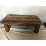 A 19th Century converted rustic plank top coffee table with later base.