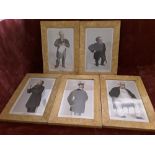 A set of five Vanity Fair original prints of male figures.