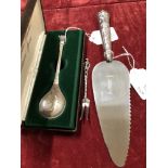 A cased 1976 John Punches Christmas Spoon, etc.