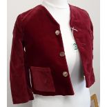 A young child’s vintage fully lined red- velvet jacket /blazer.