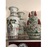 Three assorted Chinese vases.