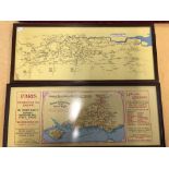 Two framed and glazed vintage railway maps