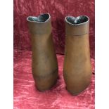 A pair of vintage leather horse riding gaiters.