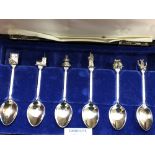 A stunning Wedding Day cased set of six plated tea spoons.