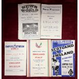 A selection of five international football programmes dating from 1946 to 1949.