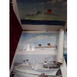 A box of ship posters.