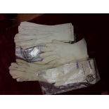 Five sets of vintage gloves.