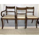 A set of six (four and two) mahogany dining chairs.