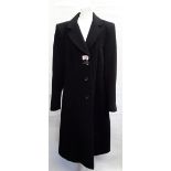 A woman’s Marks & Spencer full length black coat, wool/cashmere/polyamide, size 20.