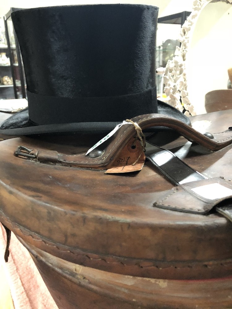 A silk top hat by Scott & Co. with leather case. - Image 2 of 2