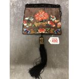 A stunning antique (19th/early 20th Century) Chinese embroidered silk purse.