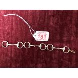 A 9ct gold bracelet of unusual design (egg-bit snaffle). Approximate weight 37.8gms