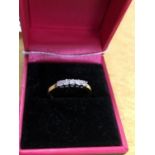 A 18ct yellow gold five stone diamond ring of approximately 30 points.