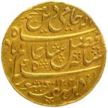 Bengal Presidency, Murshidabad Mint, Gold Mohur, AH 1202/19 RY, Edge: Oblique Milling towards right,