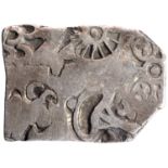 Punch-Marked Coin, Maghada Janapada (600-300 BC), Silver Karshapana, Obv: five punches consisting