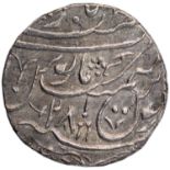 Awadh State, Najibabad Mint, Silver Rupee, AH 1201/28 RY, In the name of Shah Alam II, Obv:"saya-e-