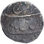 Bombay Presidency, Mumbai Mint, Silver Rupee, AH 1129/6 RY, In the name of Farukhsiyar, Obv: badshah