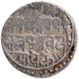 Bajranggarh, Jai singh, Silver Rupee, Obv: nagari legend in five lines the ruler's name with tilte,