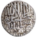 Akbar, Malpur Dar-ul-Khilafa Mint, Silver Rupee, AH 984, Obv: kalima shahada in dotted square,