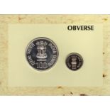 2007, UNC Set, 150th Birth Anniversary of Bal Gangadhar Tilak, Set of 2 oins, 100 Rupees & 5 Rupees,