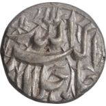 Akbar, Lahore Mint, Silver 1/2 Rupee, 47 RY, Month Di, Obv: jalla jalalahu allahu akbar, Rev: