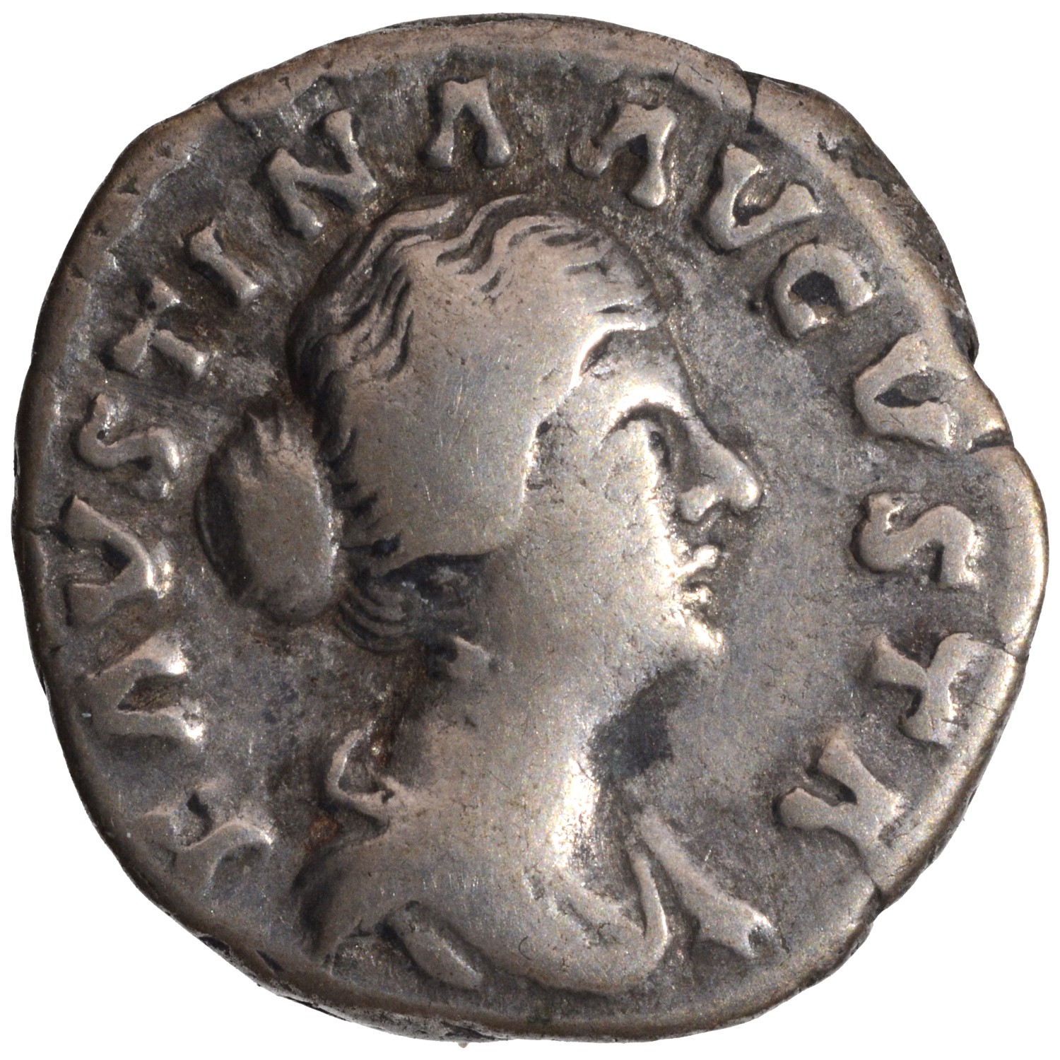 Roman Empire, Faustina II, Junior (147-176 AD), Silver Denarius, Obv: draped bust right, legend