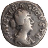 Roman Empire, Faustina II, Junior (147-176 AD), Silver Denarius, Obv: draped bust right, legend