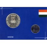 2007, UNC Set, Indian Air Force Platinum Jubilee, Set of 2 coins, 100 Rupees & 2 Rupees, Kolkata