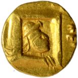 Kushan Empire, Vima Kadphises, Gold 1/4 Dinar (113-127 AD), Obv: crowned and diademed head of vima