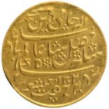 Bengal Presidency, Murshidabad Mint, Gold 1/2 Mohur (Heavy Weight), AH 1202/19 RY, Edge: Vertical