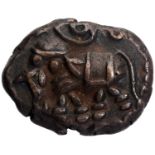 Mysore, Krishnaraja Wadiyar III, Mahisur Mint, Copper X Cash, Obv: elephant facing on left, above "