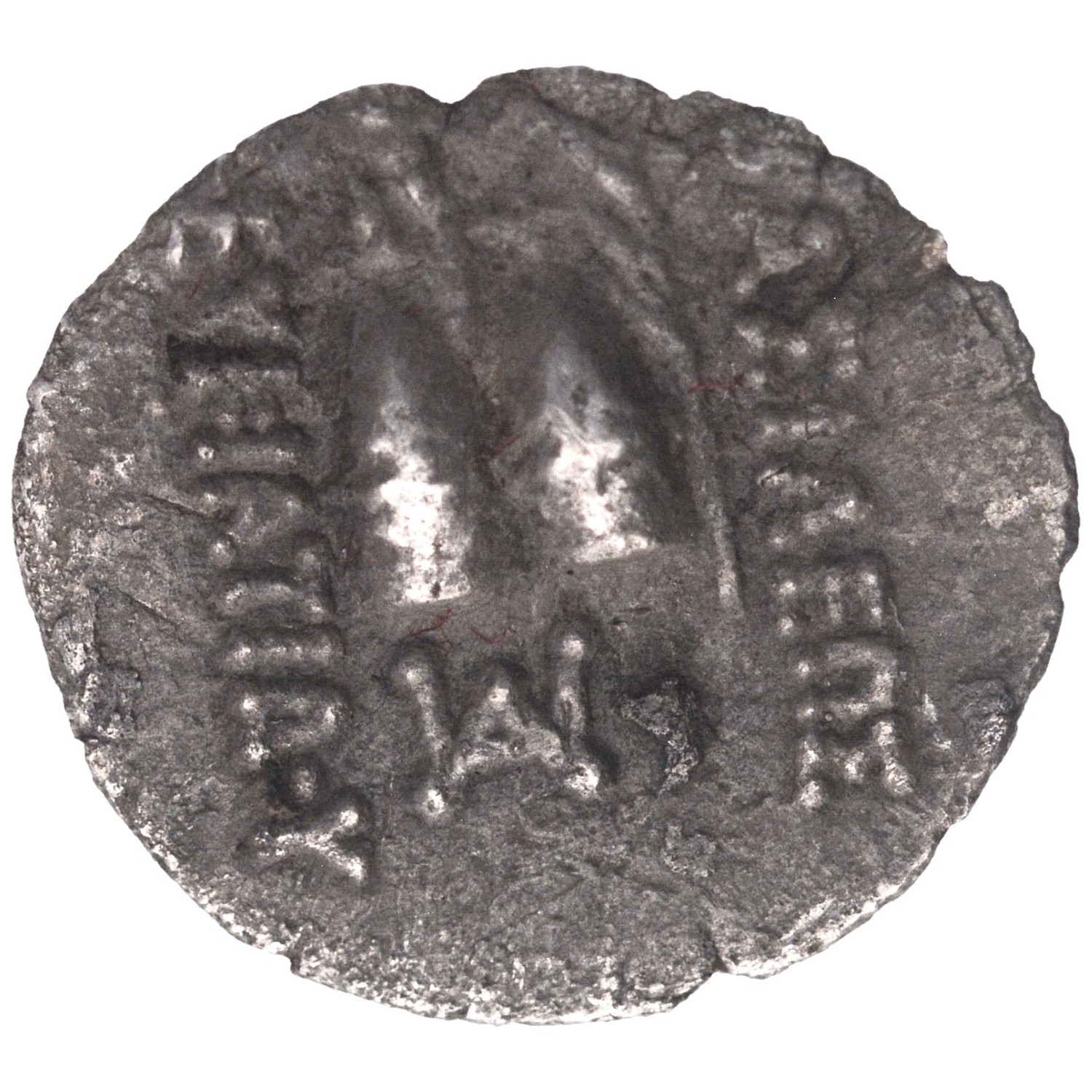 Indo-Greeks, Eucratides I (170-145 BC), Silver Obol, Obv: diademed, helmeted and draped bust of king - Image 2 of 2