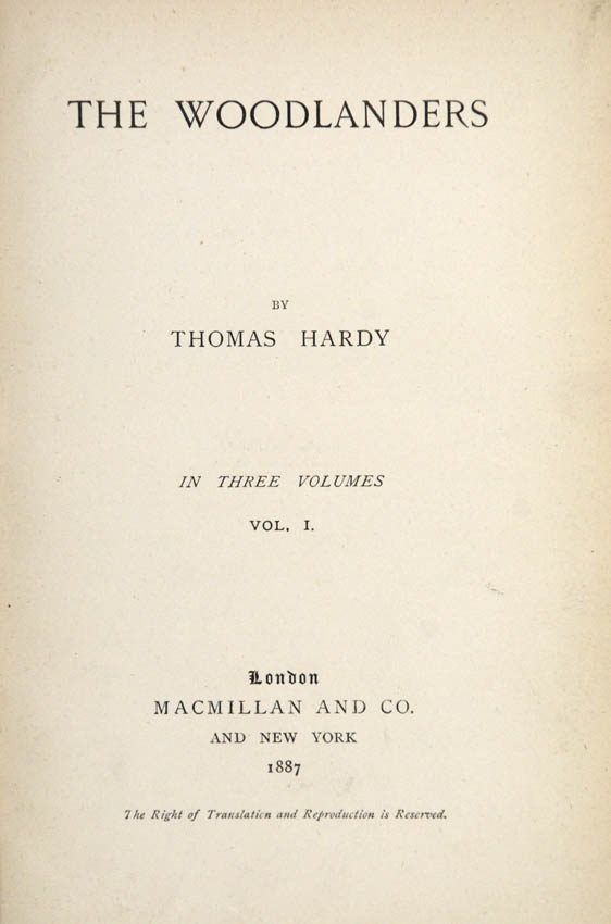 HARDY, Thomas. The Woodlanders. - Image 2 of 2