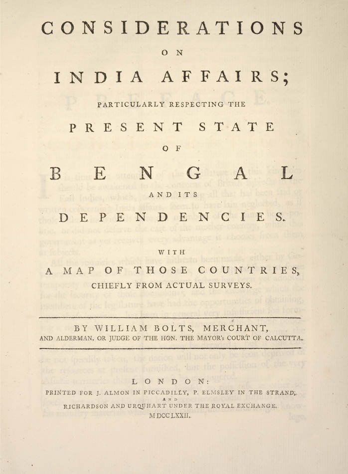 BOLTS, William. Considerations on India affairs; - Image 2 of 3