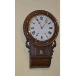 An Inlaid Mahogany Drop Dial Wall Clock