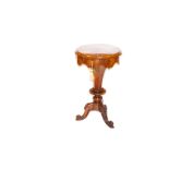 A Very Nice Circular Rosewood Sewing Box, Centre Pedestal