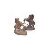 A Very Good Pair of Spelter Horse and Handler Figurines