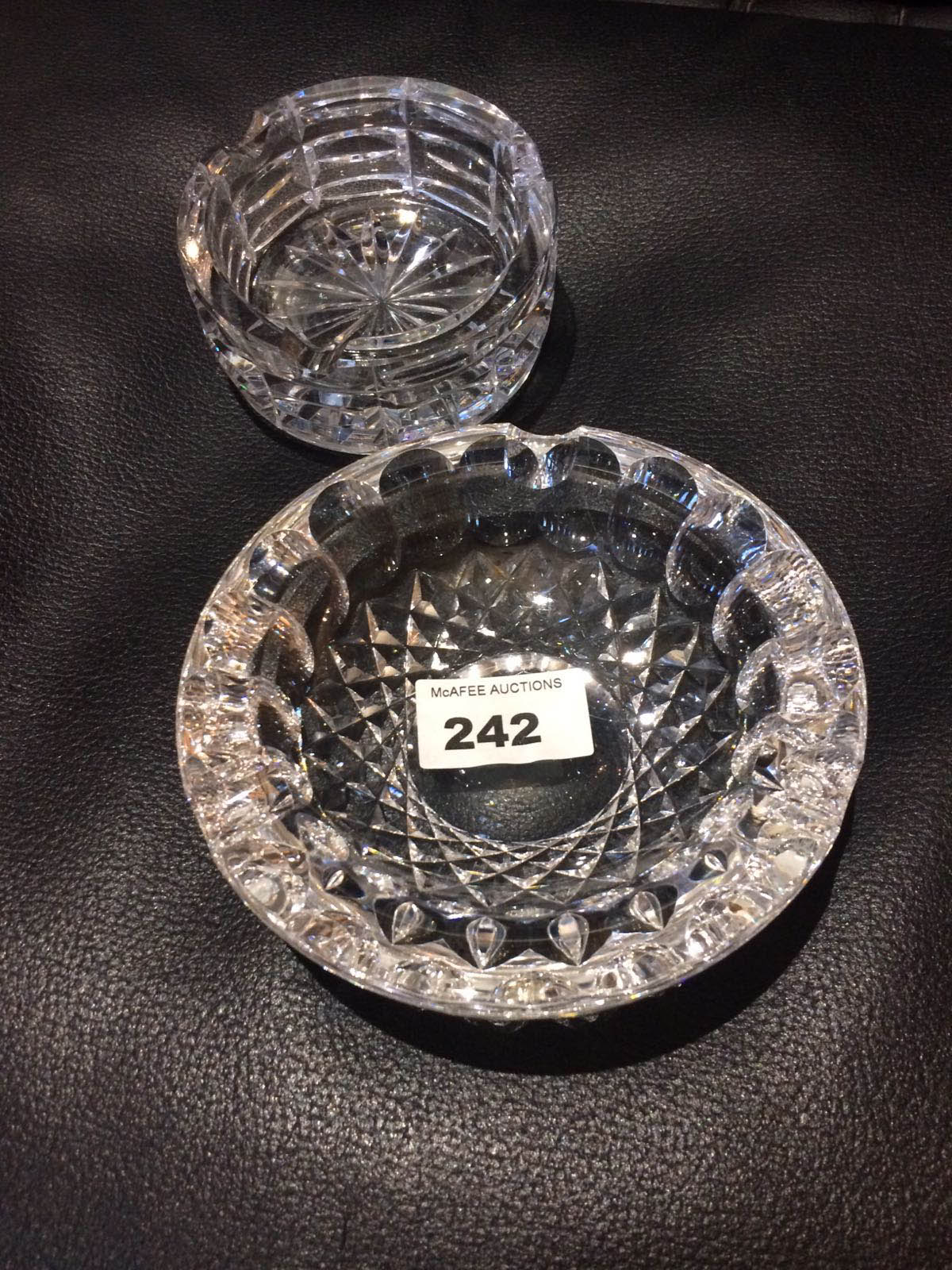 A Waterford Crystal Colleen Dish and Another Waterford Crystal Ashtray